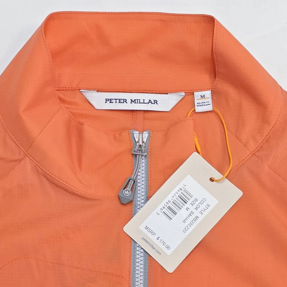 Quiet Luxury NWT Peter Millar Hyperlight Gust Jacket Men’s M Orange Windproof - Picture 3 of 14